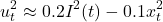 \begin{equation*}u^2_t \approx 0.2I^2(t) - 0.1x^2_t\end{equation*}