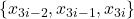 \{x_{3i-2},x_{3i-1},x_{3i}\}