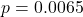 p = 0.0065