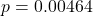 p = 0.00464
