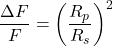 \begin{equation*}\frac{\Delta F}{F} = \left( \frac{R_{p}}{R_{s}} \right)^{2}\end{equation*}
