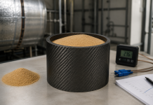Experimental Investigation of Sand as a Potential Heat Battery Submerged in Composite Material Containers