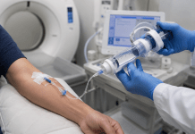 Peak Wall Impact Pressure During Contrast Agent Injection: A Mathematical Model for Reducing Contrast Extravasation