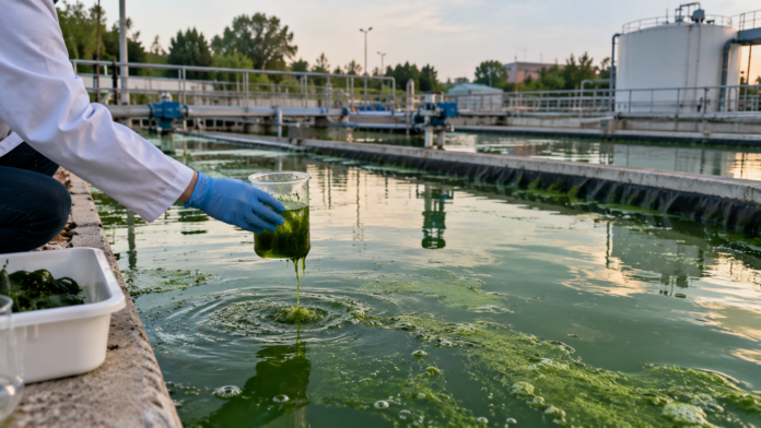 Algae Pond Sampling at Industrial Facility
