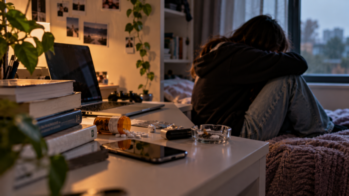 Somber Teen Bedroom Study Corner