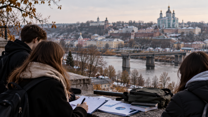 Riverside Study Overlooking Historic City
