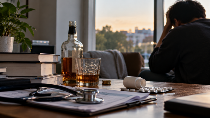 Stethoscope, Pills, and Evening Whiskey